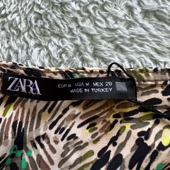 Zara, printed elastic waistband dress. - Picture 3 of 7